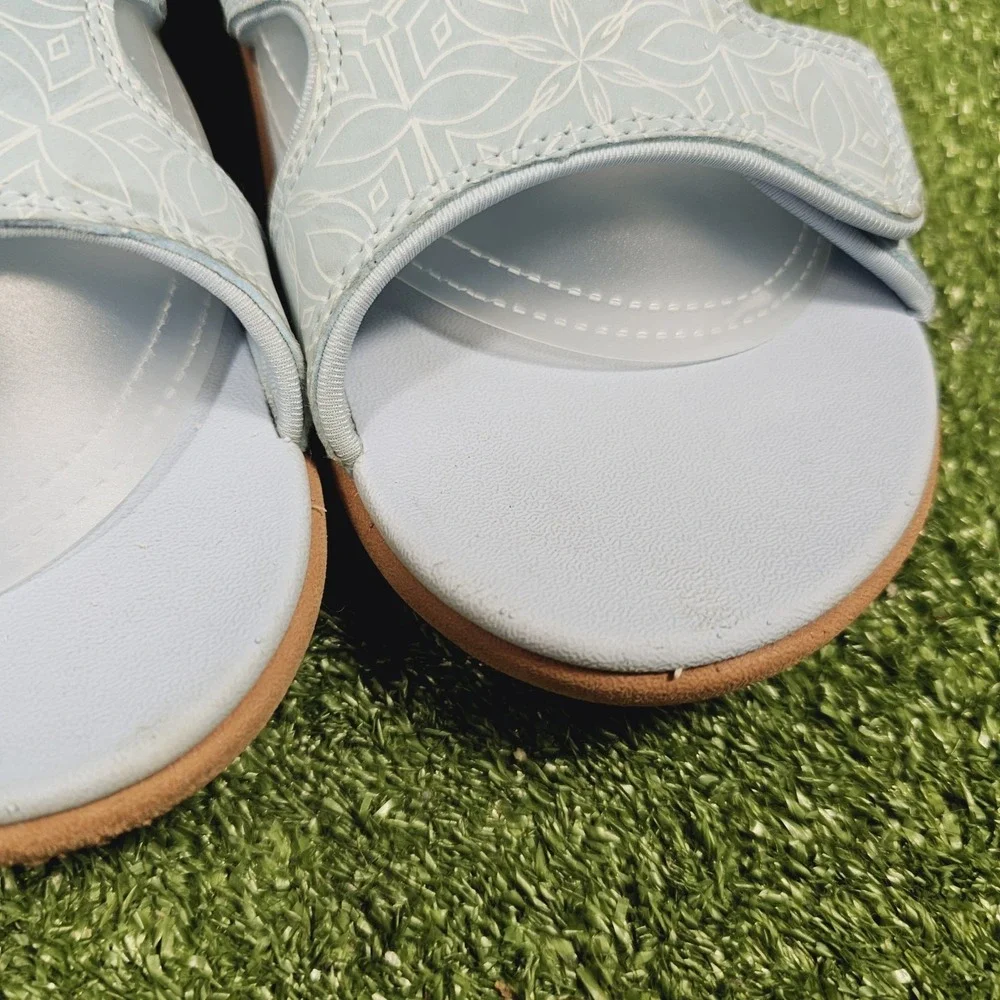 Spenco Orthotic Kholo Light Blue Slip On Comfort Sandals Womens Size 10